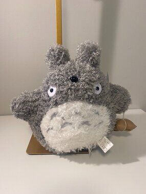 Studio Ghibli My Neighbor Totoro Plush Grey Shaggy Fur Suction Cup 8 Inch